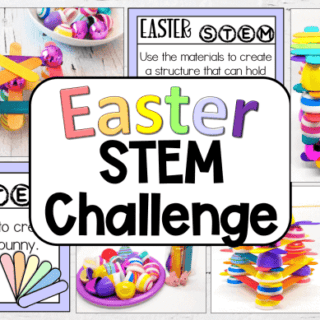 Easter stem activity with craft supplies.