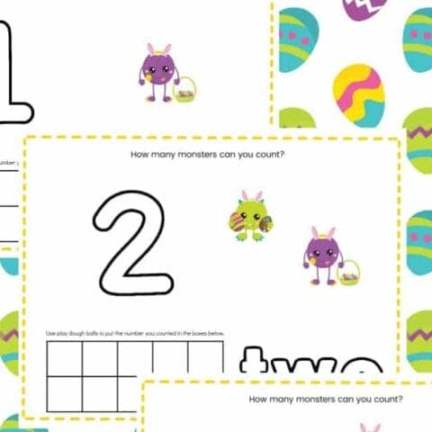 Easter counting activity mats for kindergarten or preschool.