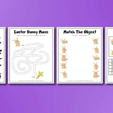 Easter bunny activity pages.
