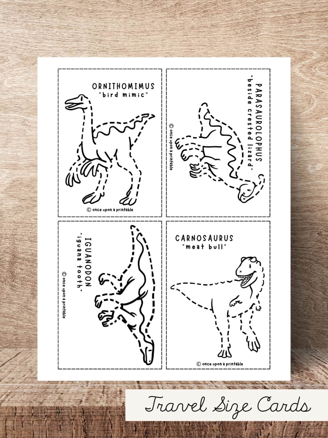 Dinosaur Tracing Coloring Pages (Free Printable) - Once Upon a Printable