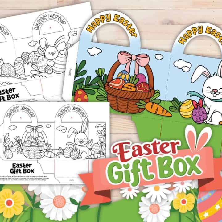 Toddler easter activity craft with easter basket.