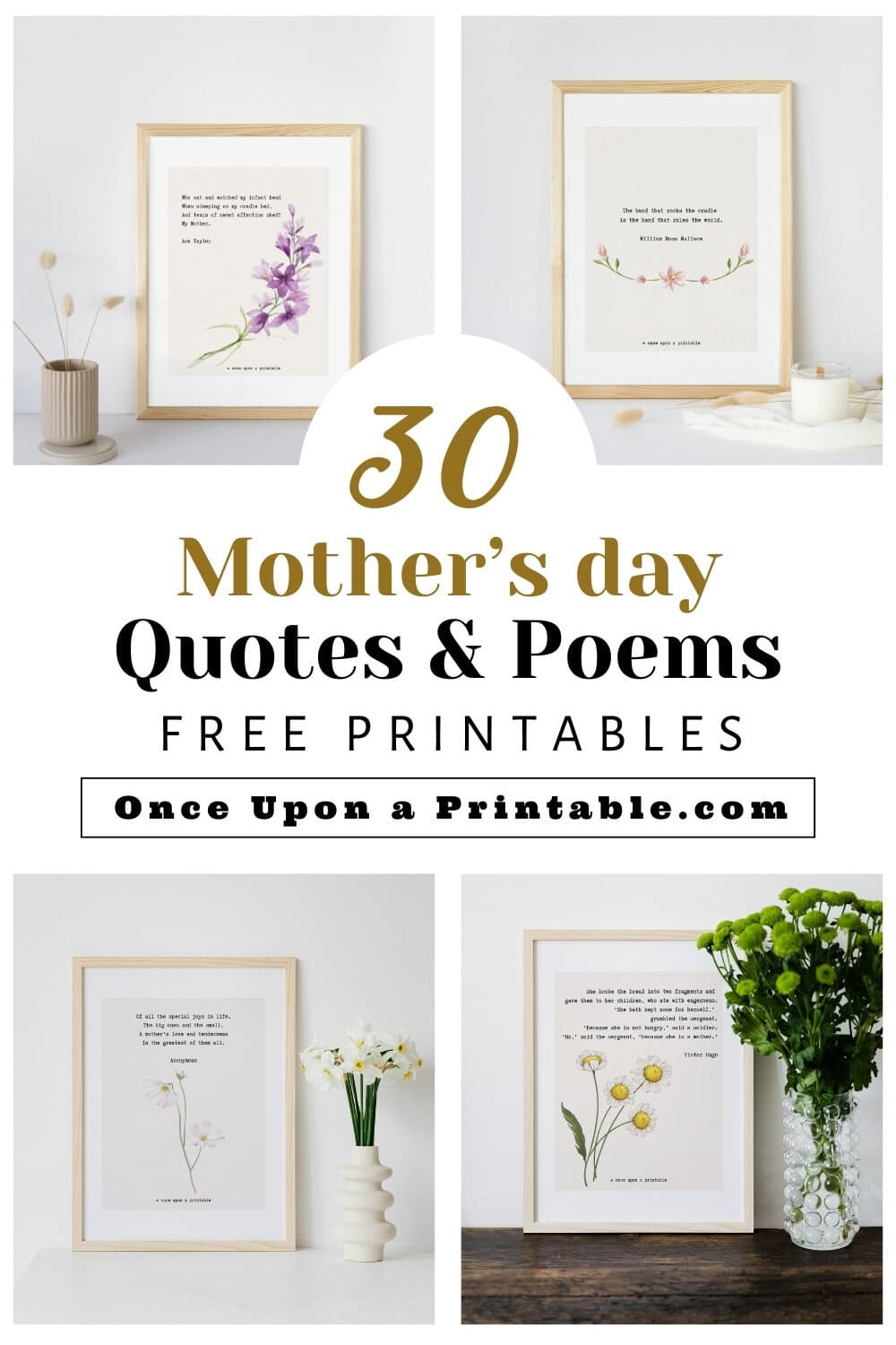 30 mother's day quotes and poems art prints free printable pin. 