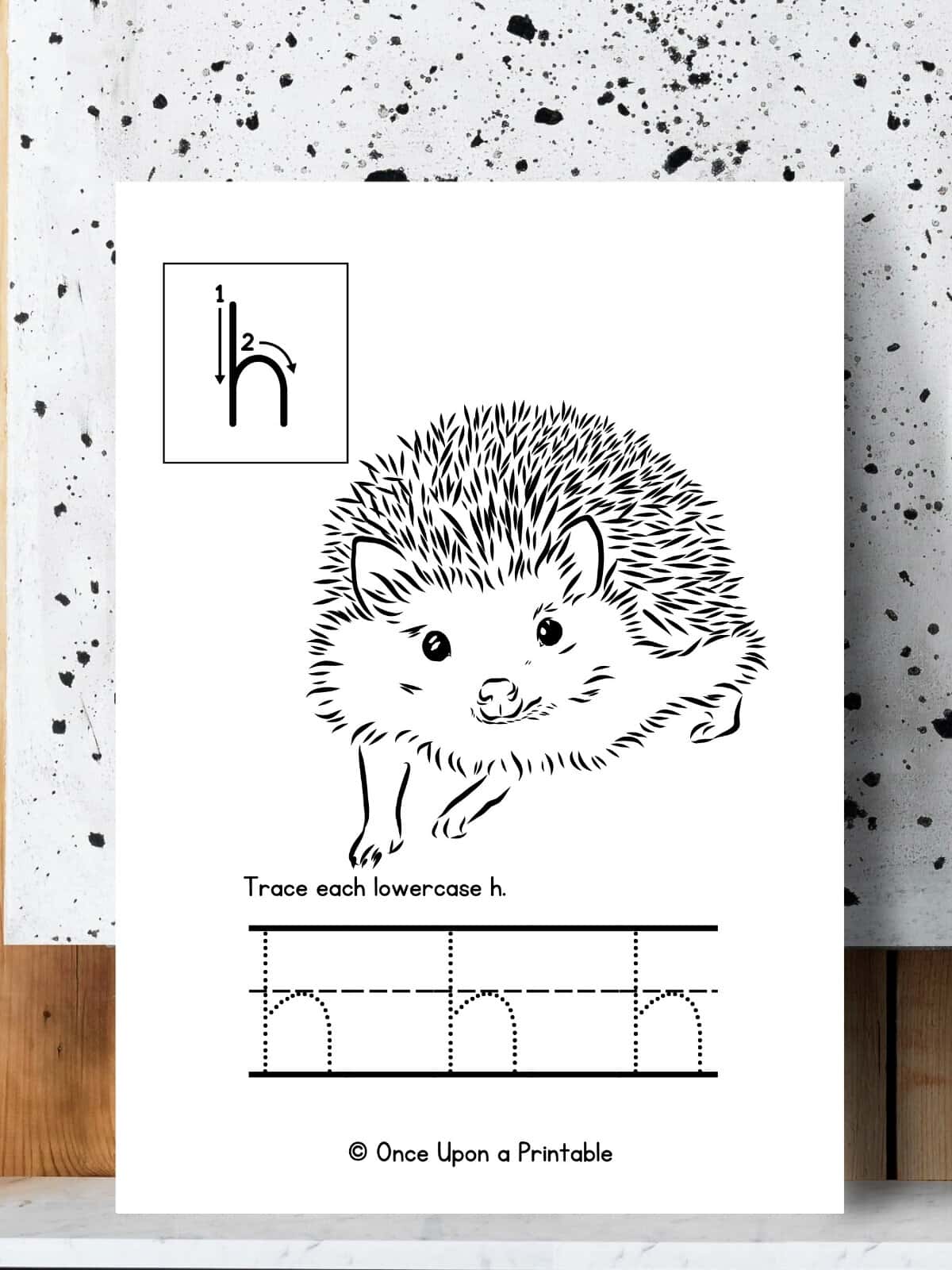 Practice lowercase h hedgehog worksheet. 