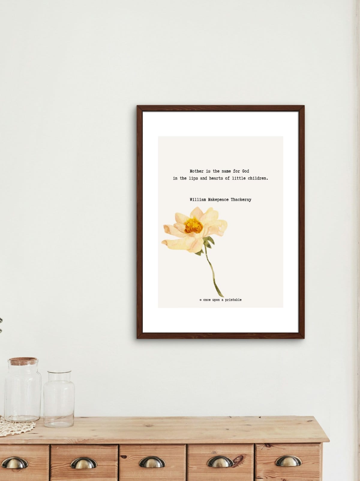 William Makepeace Thackery quote for Mother's day art prints. 