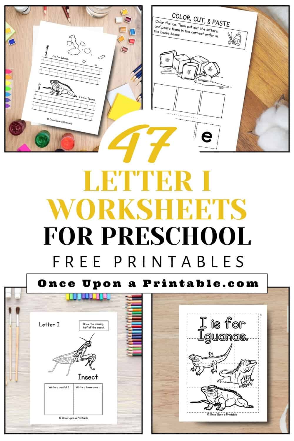 47 Letter I unit study worksheets for preschool and kindergarten.