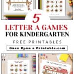 5 Letter A Games for Kindergarten activities.