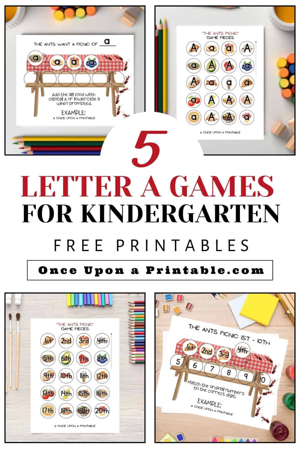 5 Letter A Games for Kindergarten activities.