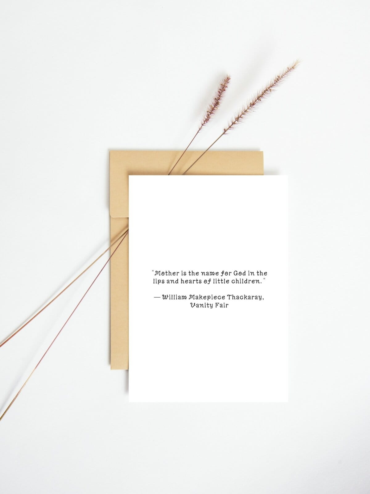 Mother's Day poetry card William Makepeace Thackery.