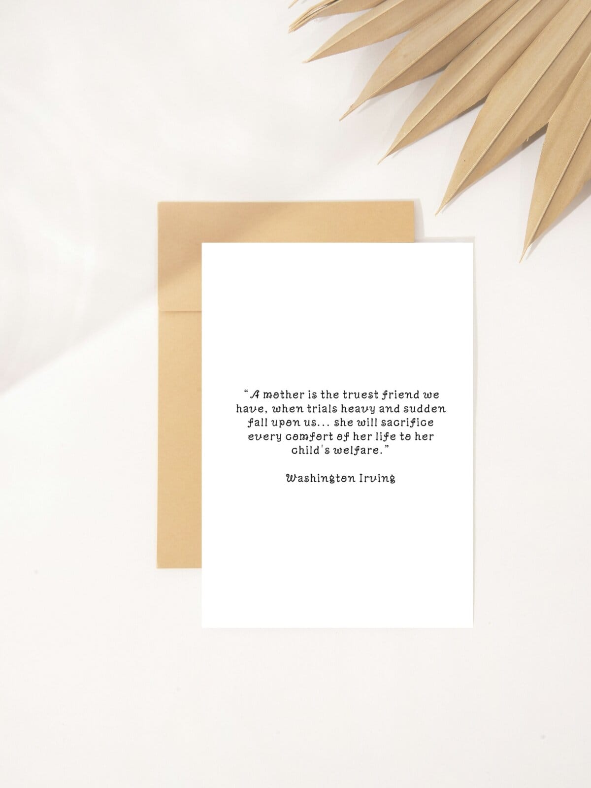 Mother's Day poetry by Washington Irving greeting card.