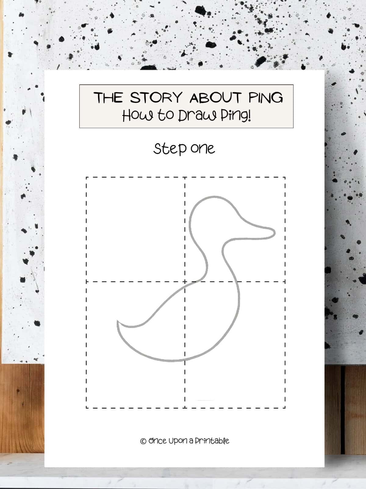 How to Draw Ping, activity worksheet with grids. 