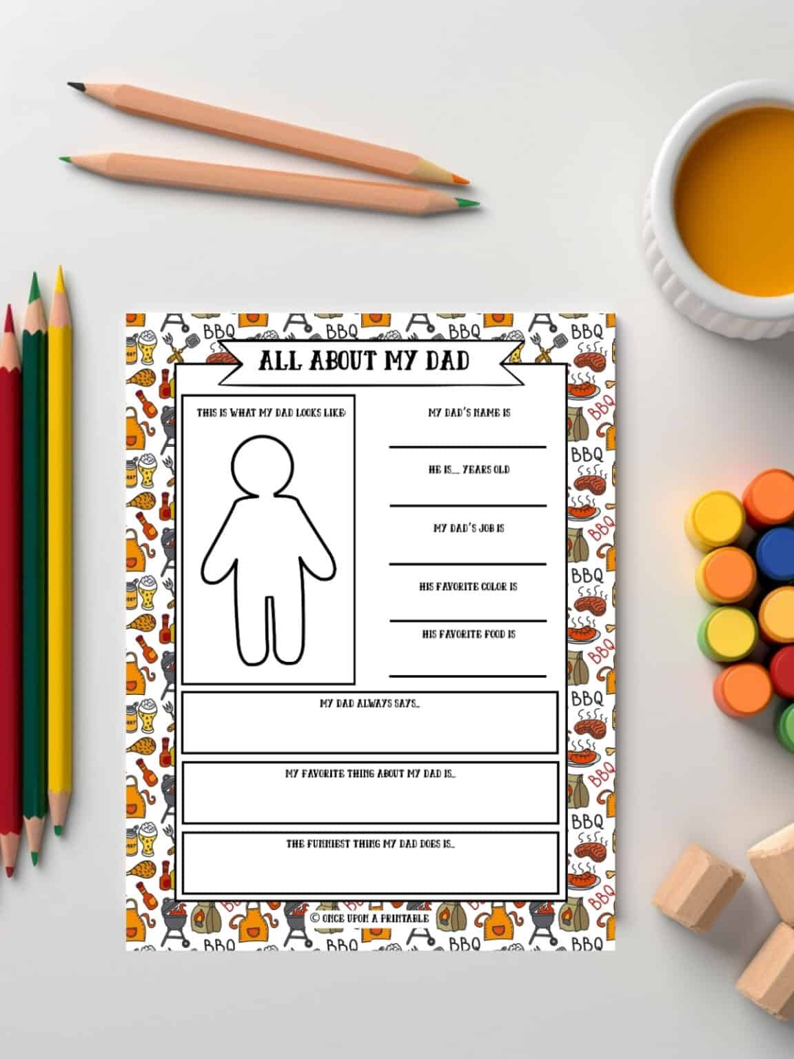 All About My Dad Printable - Once Upon a Printable