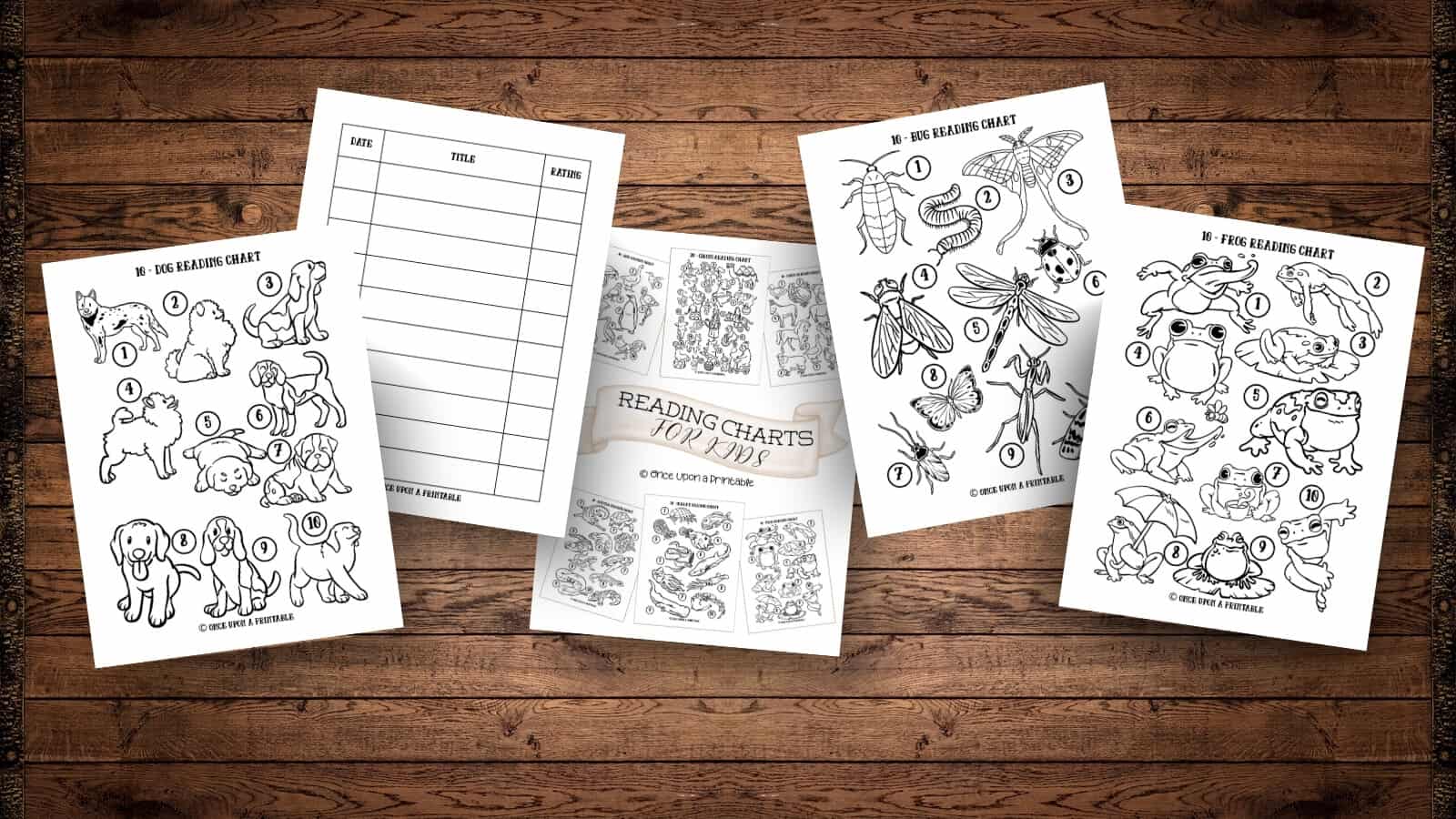 Reading Log and charts for kids to color. 