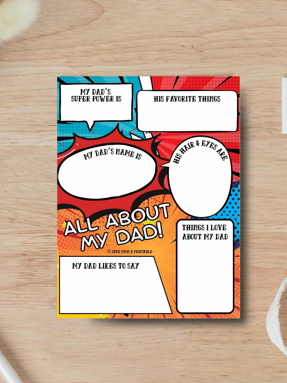 All About My Dad Printable - Once Upon a Printable