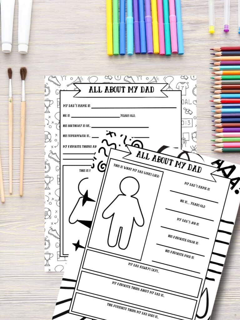 All About My Dad Printable - Once Upon a Printable