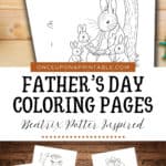 Father's day coloring pages inspired by Beatrix Potter.
