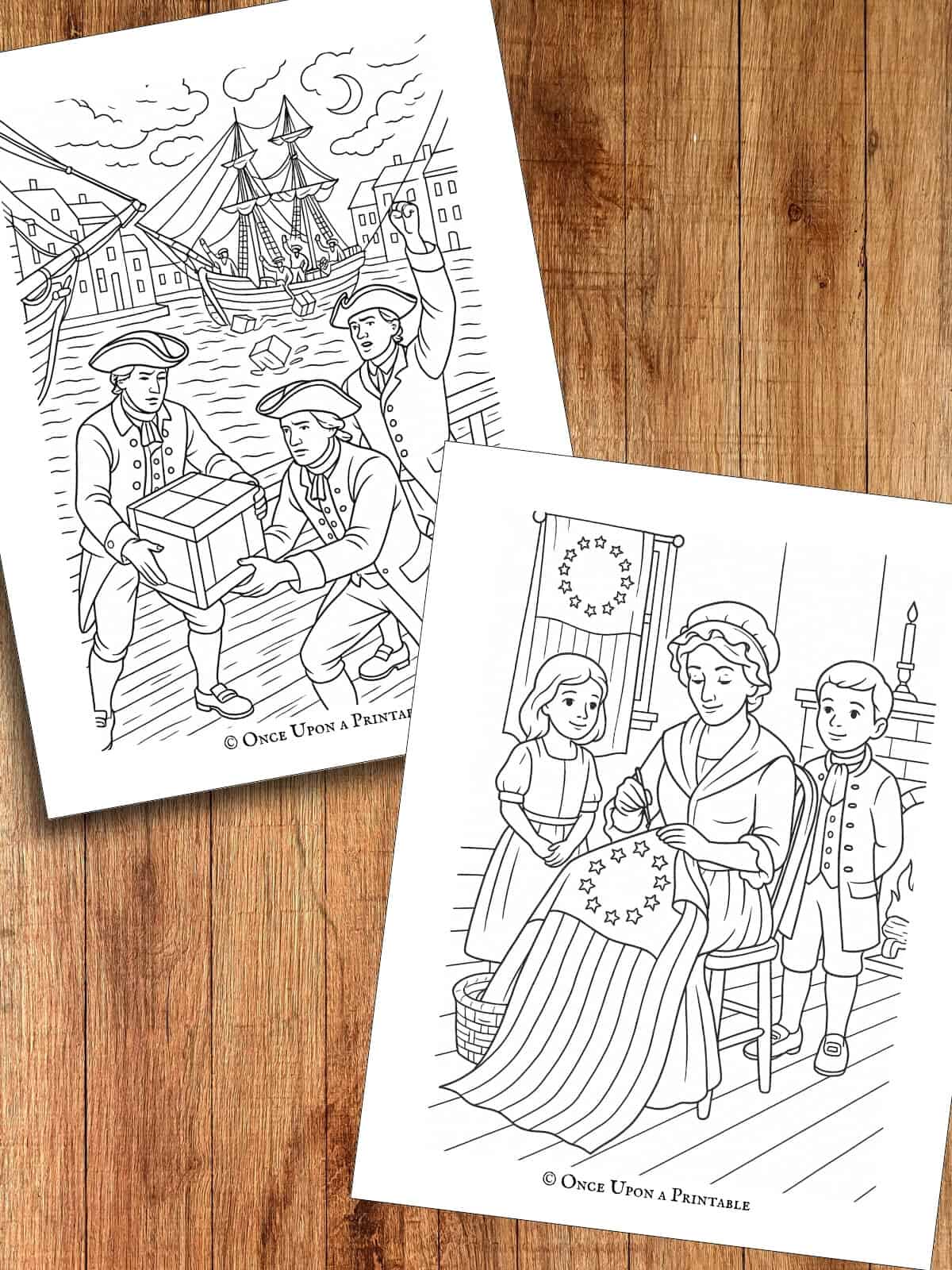Historic independence day coloring pages. .