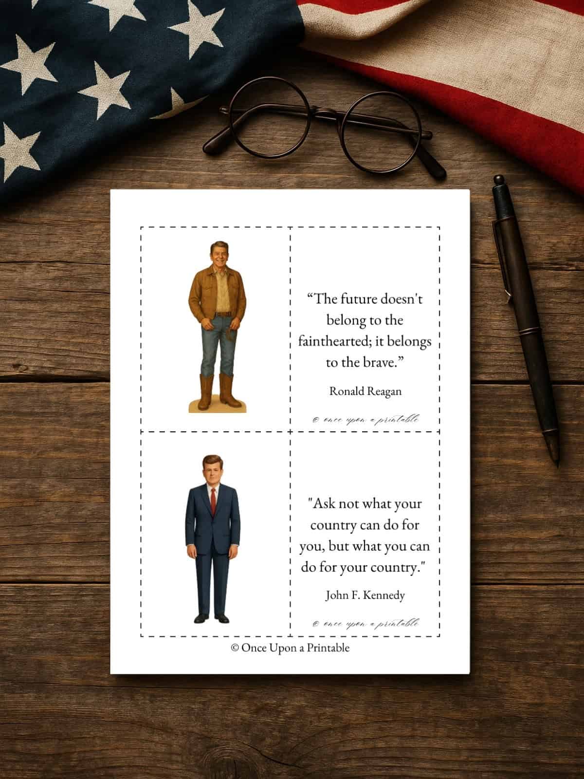 President quote match game.