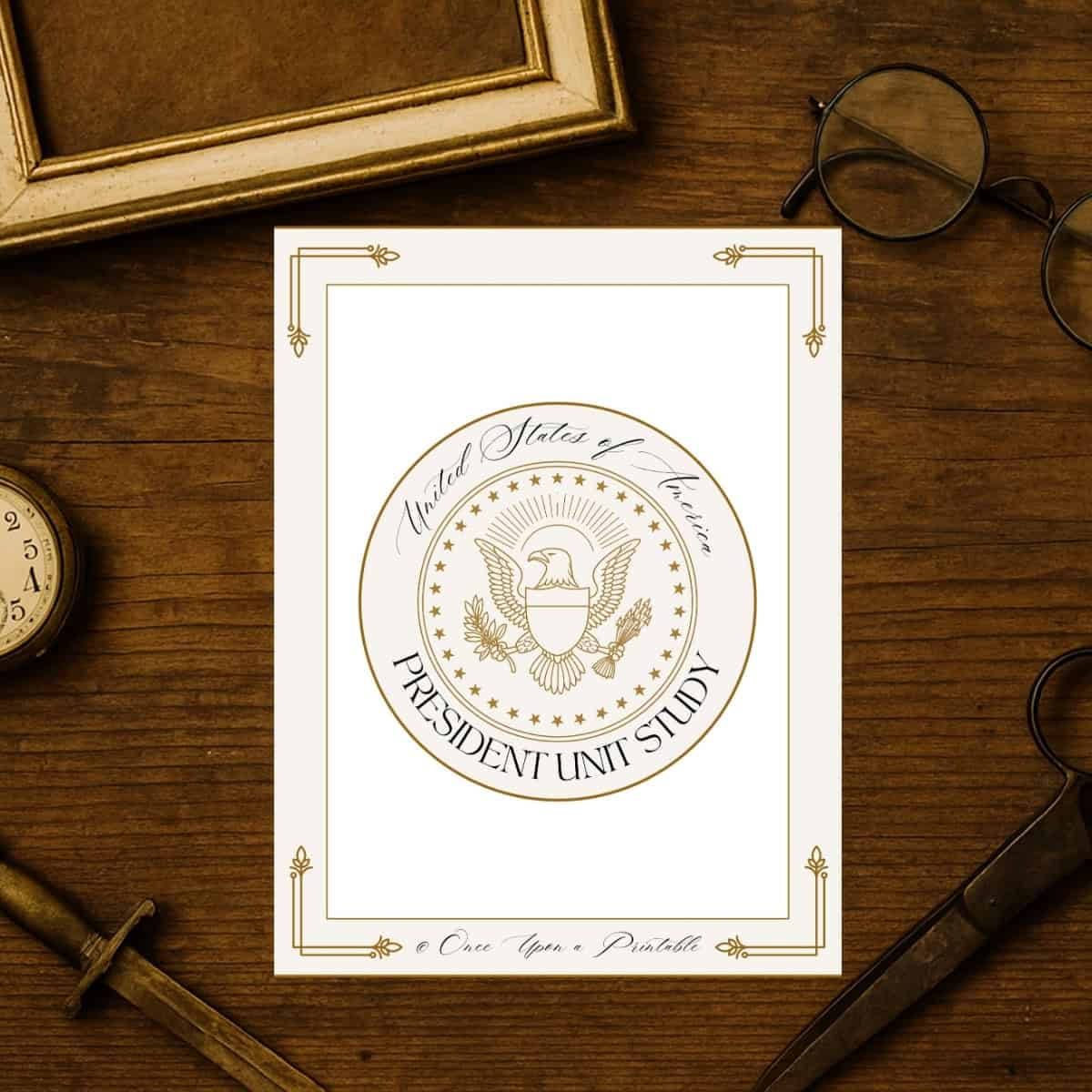 Presidential paper doll unit study set.