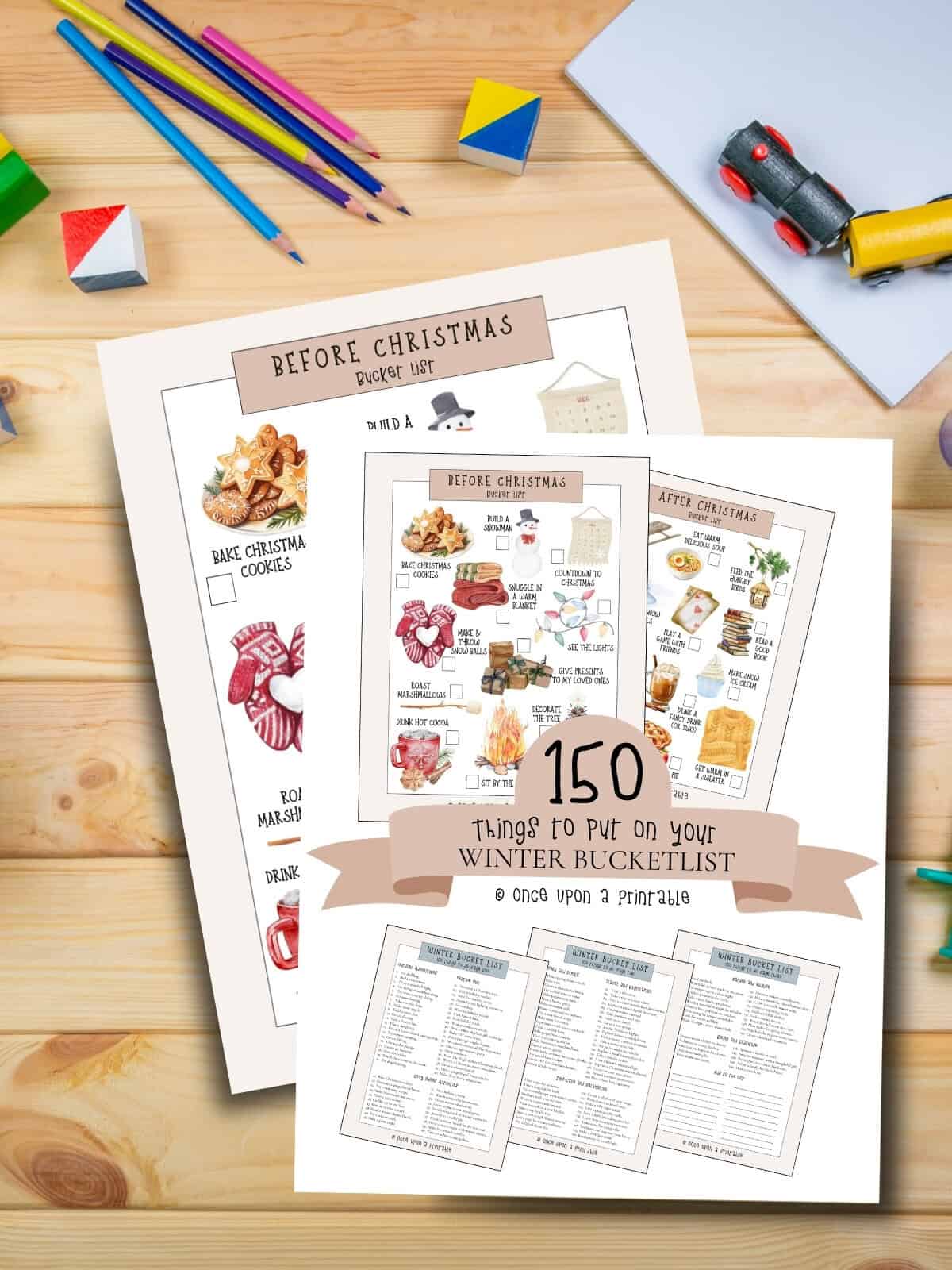 Winter bucket list before and after Christmas. 