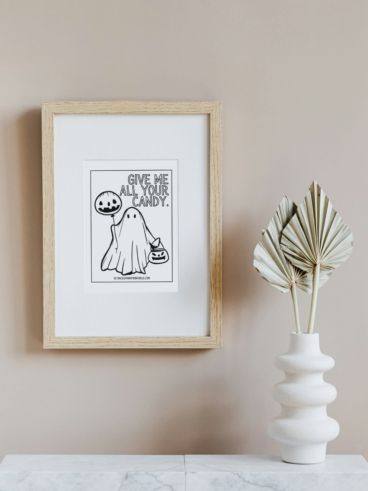 Give me all your candy ghost Halloween wall art. 