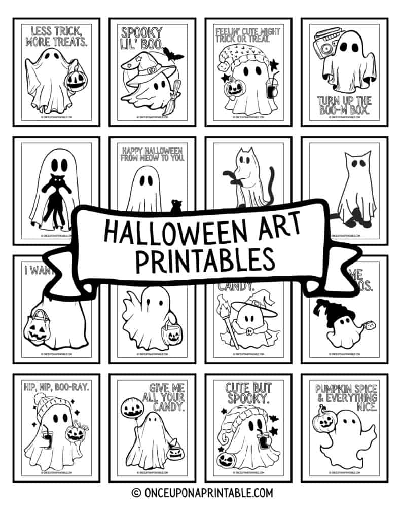 Halloween wall art printables cover page.