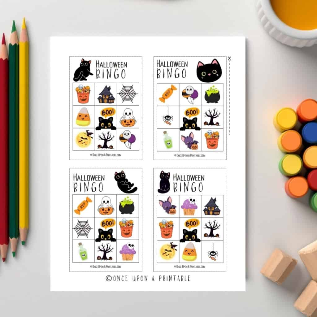 Bingo Cards for little kids with fun colorful graphics.