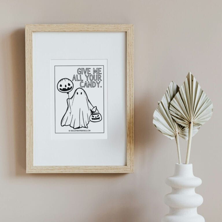 Give me all your candy ghost Halloween wall art.