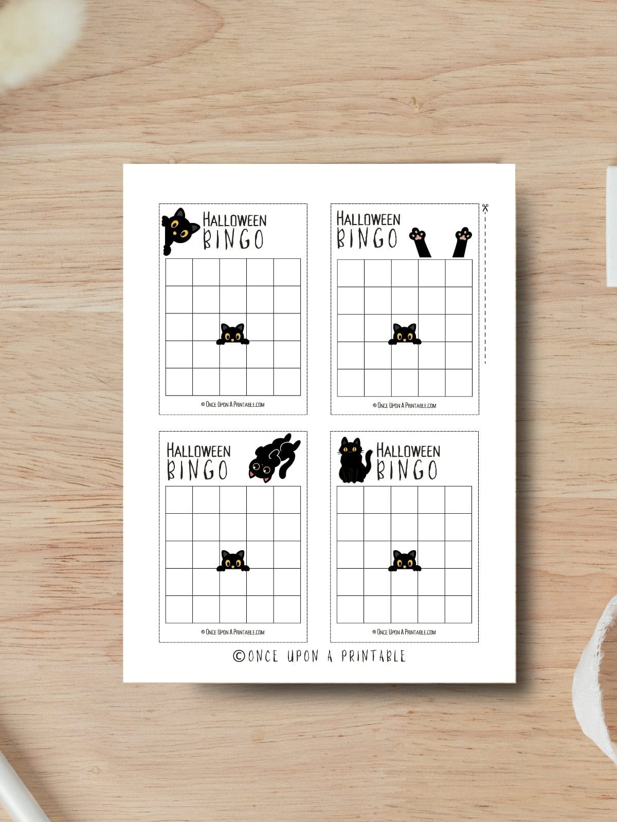 Halloween bingo cards, blank version.