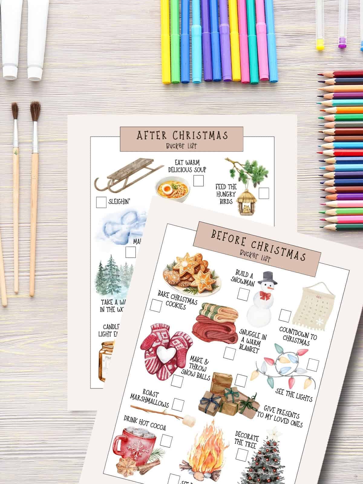 Christmas bucket list for kids and adults. 