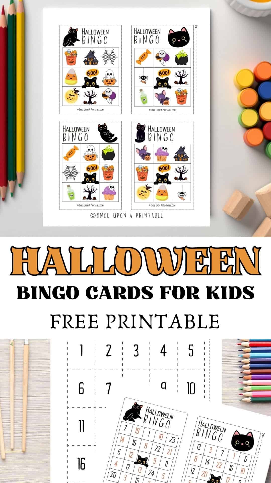 Halloween bingo cards for kids.