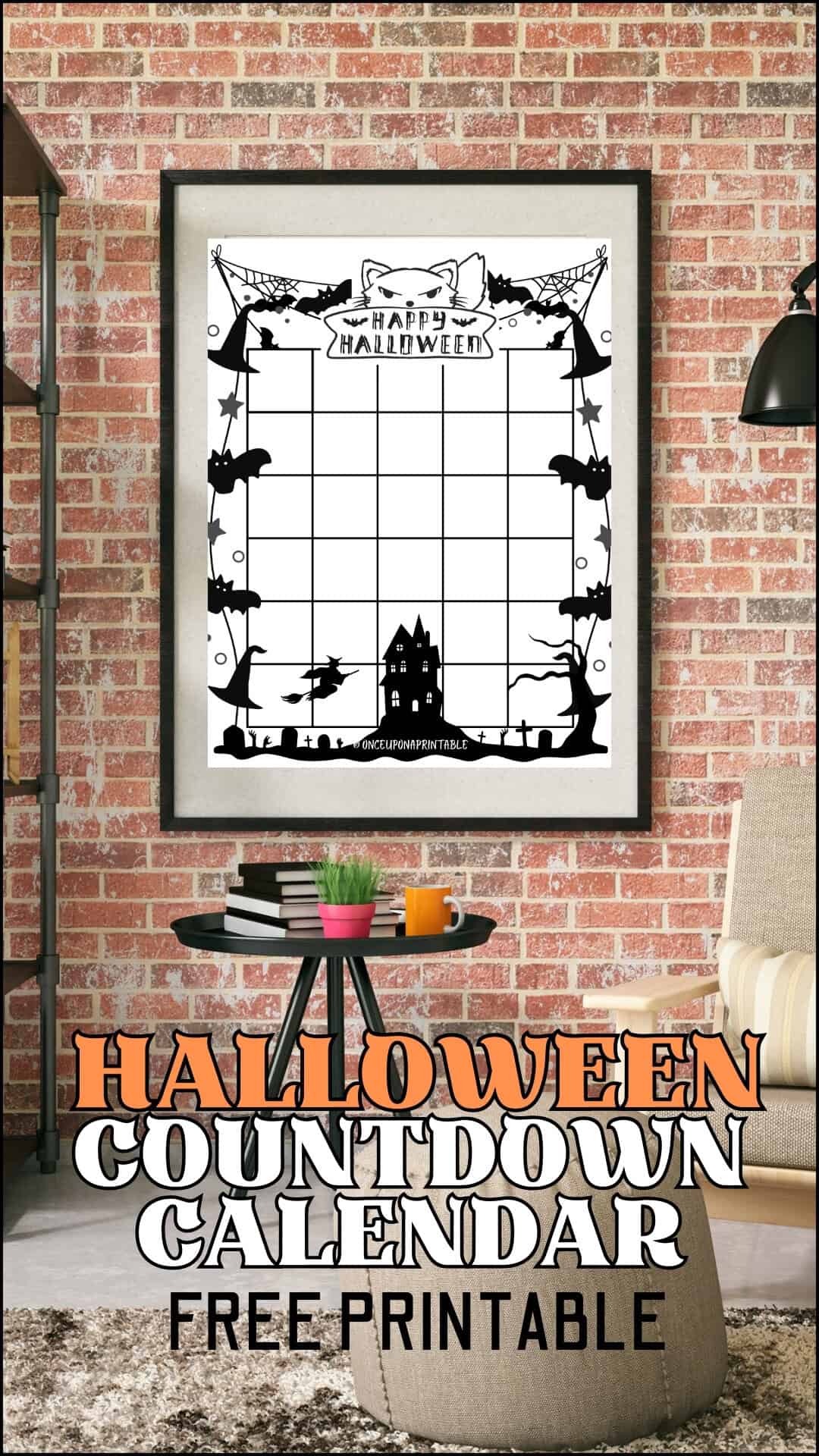 Halloween countdown calendar free printable. 