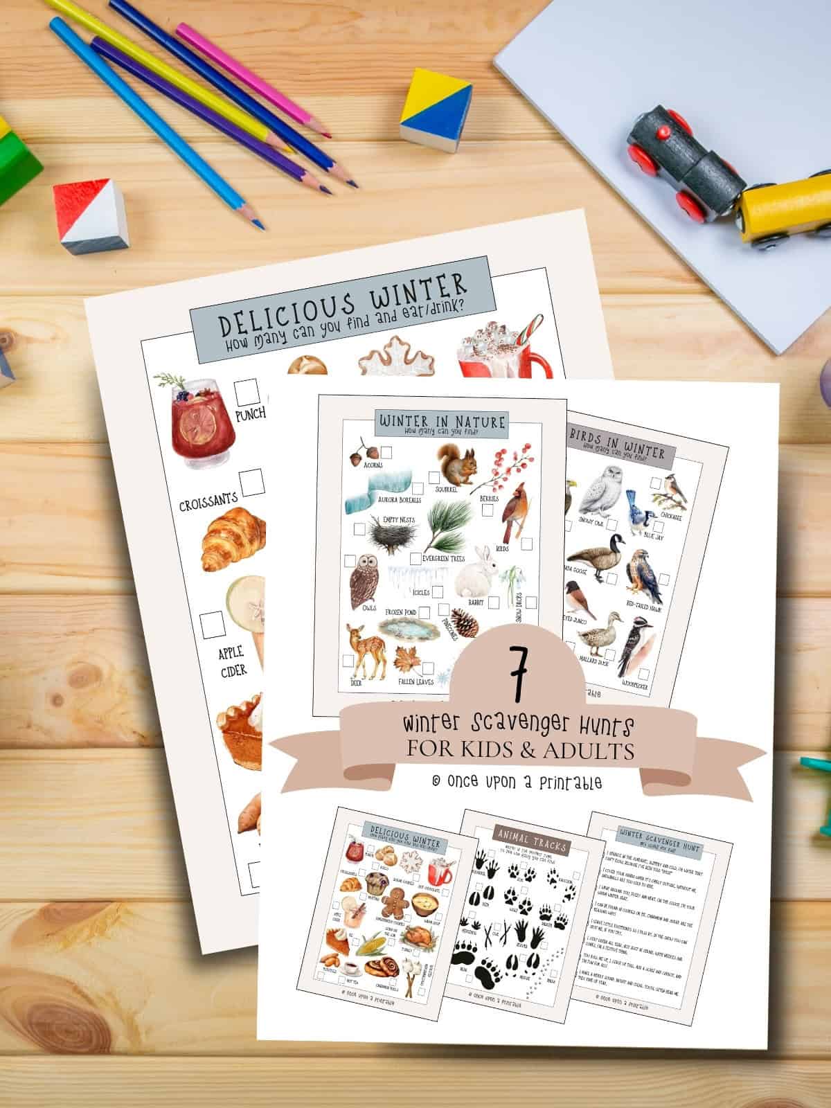 winter scavenger hunts for kids and adults.