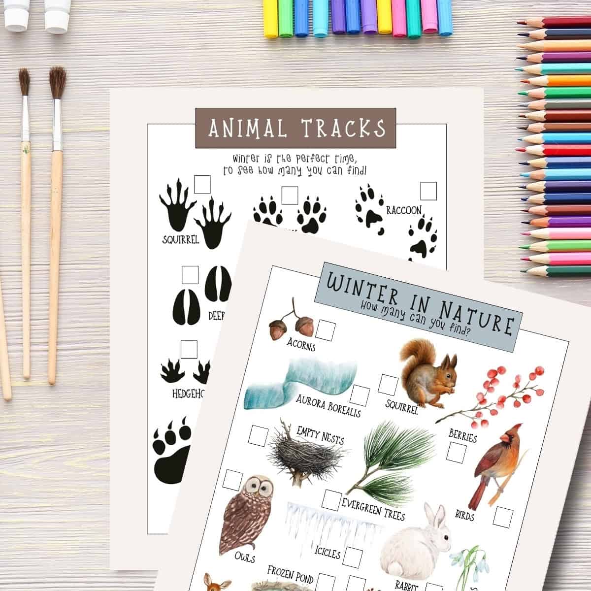 Winter scavenger hunts for kids.