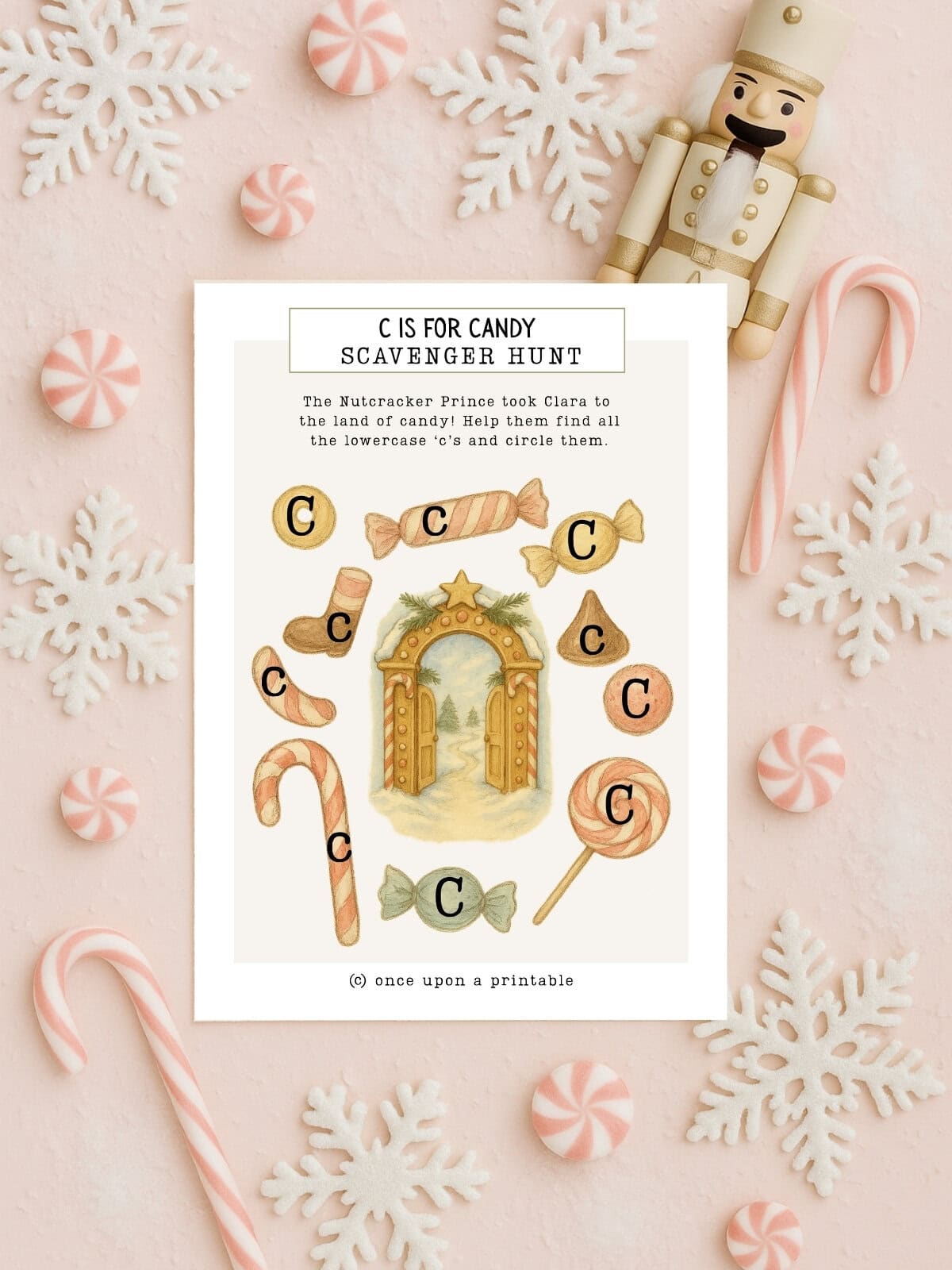 Nutcracker printable letter scavenger hunt.