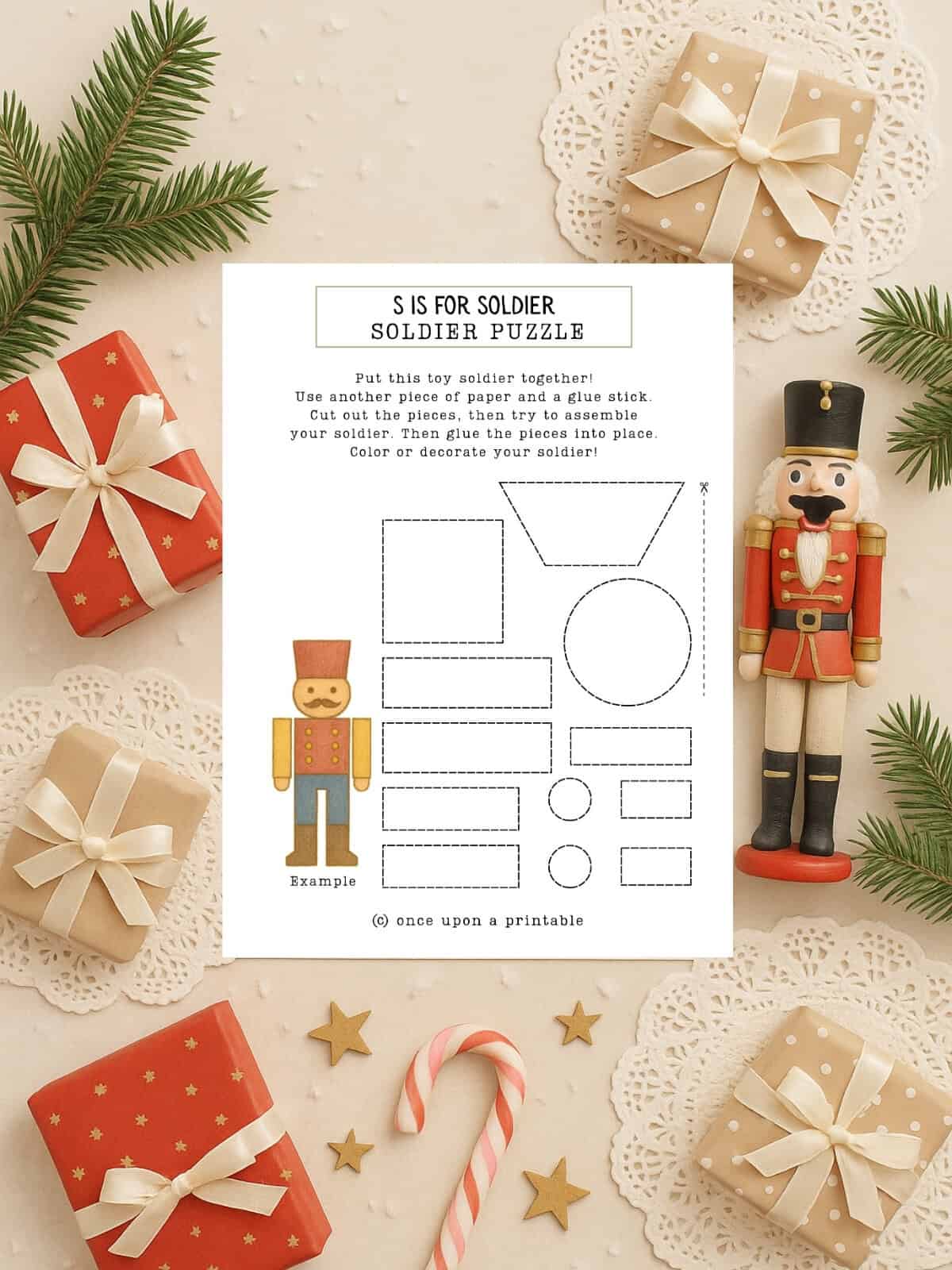 Soldier Puzzle Nutcracker printable.