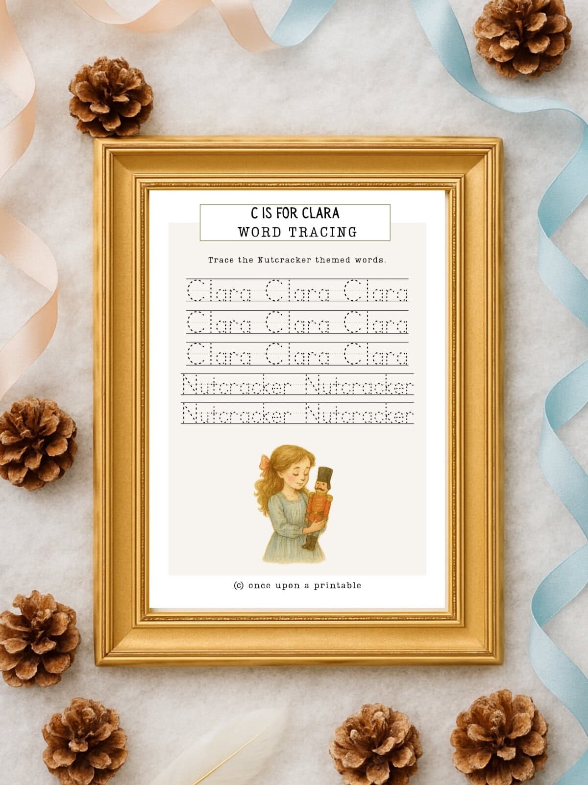 Word tracing nutcracker printables.