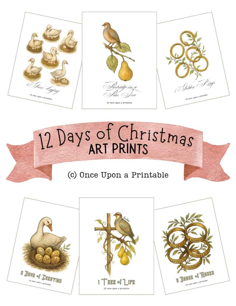 12 Days of Christmas art prints and cards.