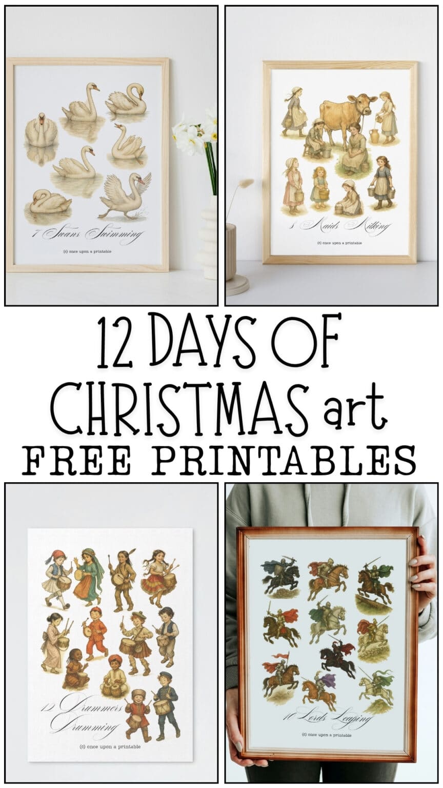 12 Days of Christmas Printable Set - Once Upon a Printable