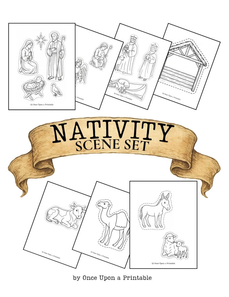 Nativity scene set printable.