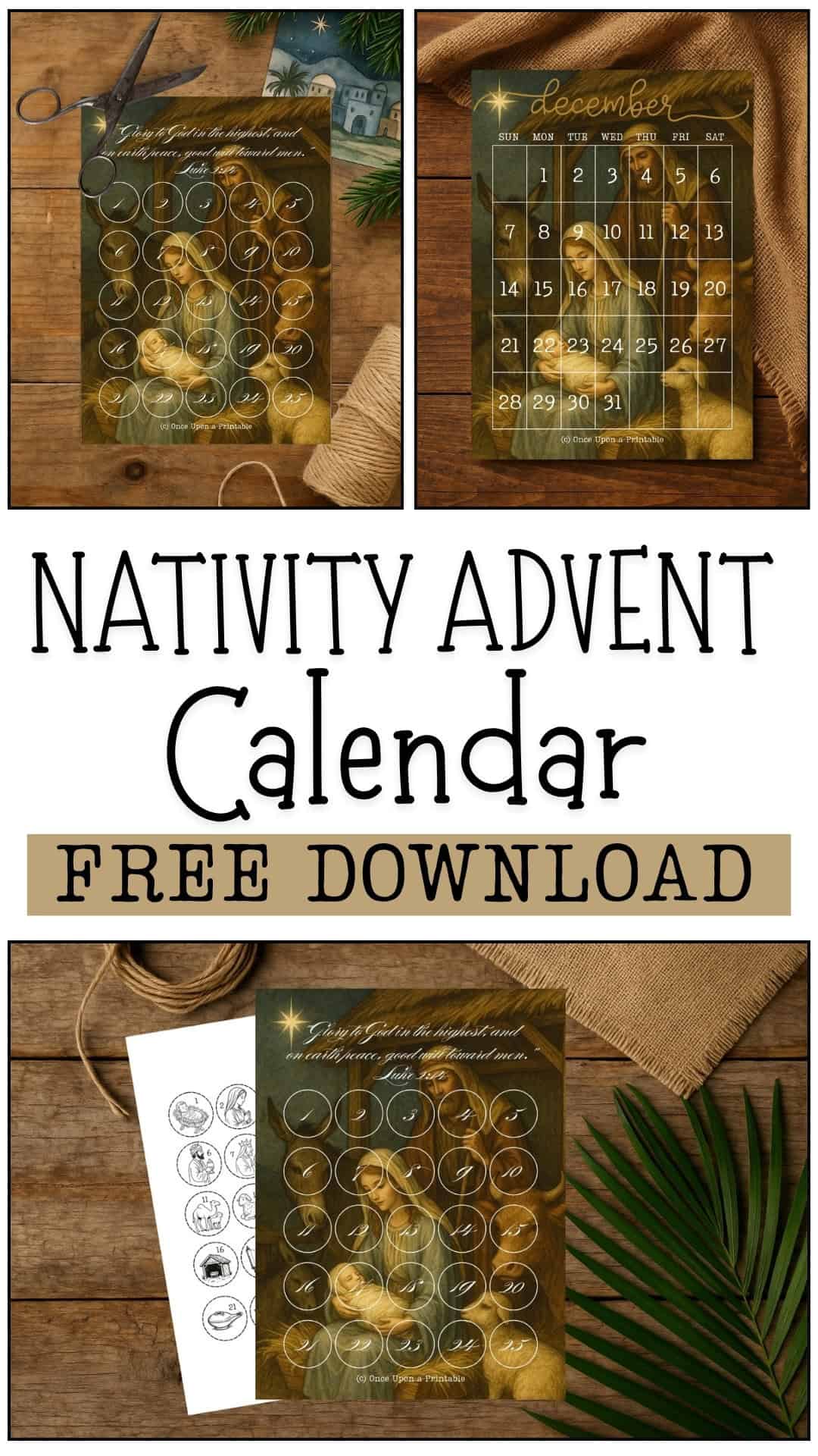 Nativity advent calendar printable.