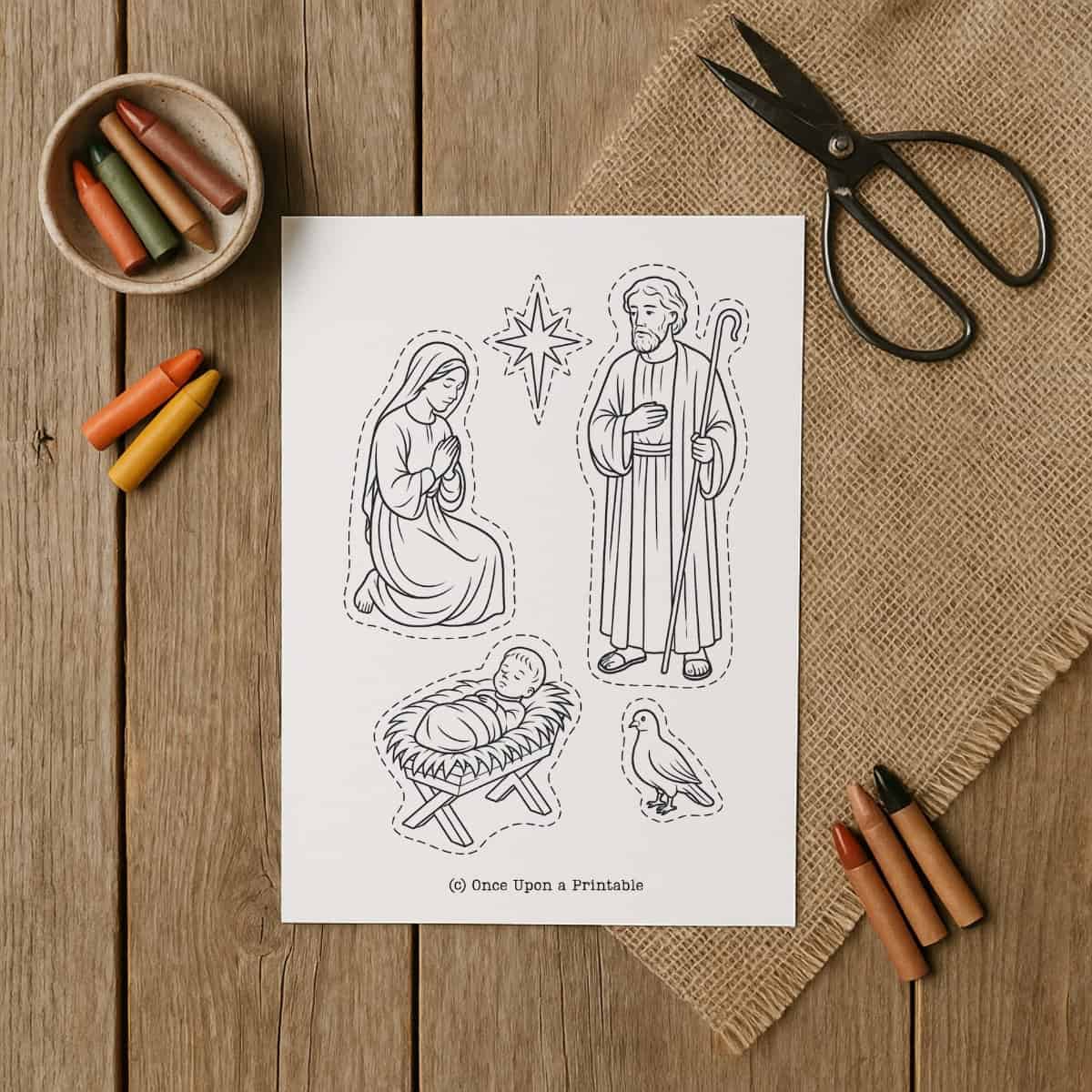 Christmas nativity scene printable.