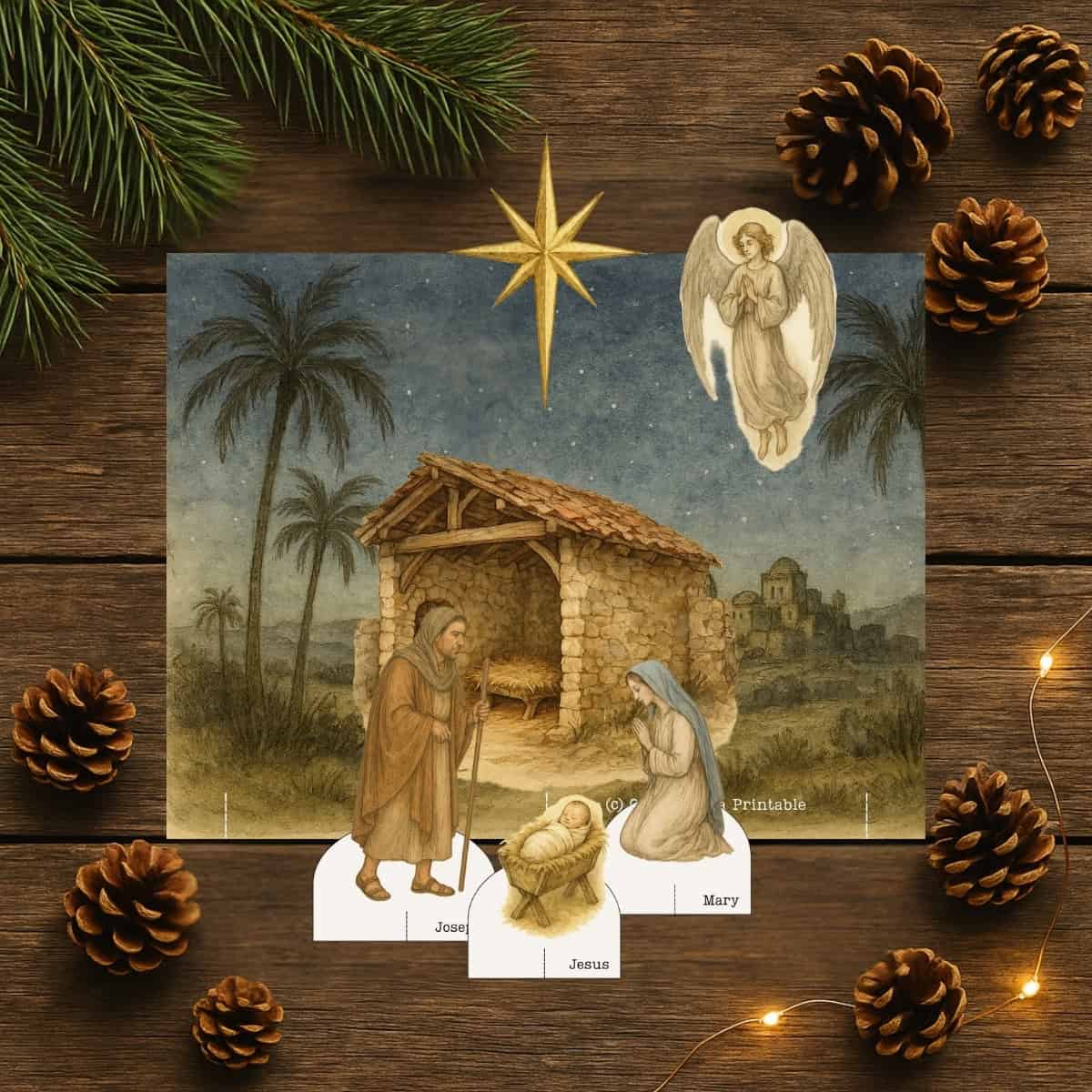 Nativity set printable.