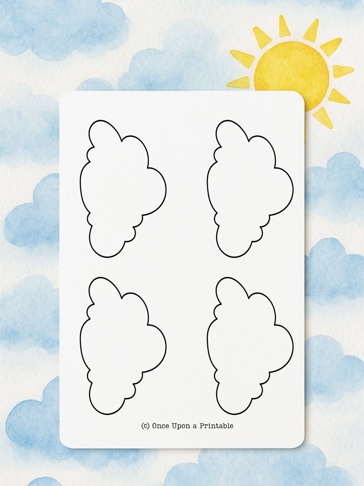 Four cloud template printable.