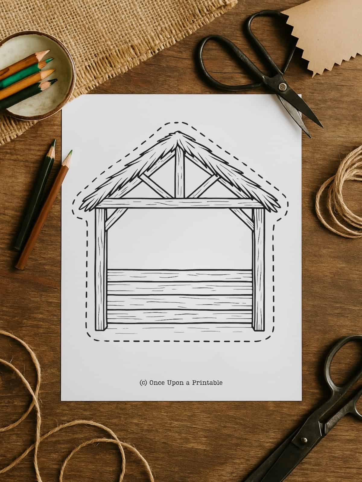 Nativity stable cut out.