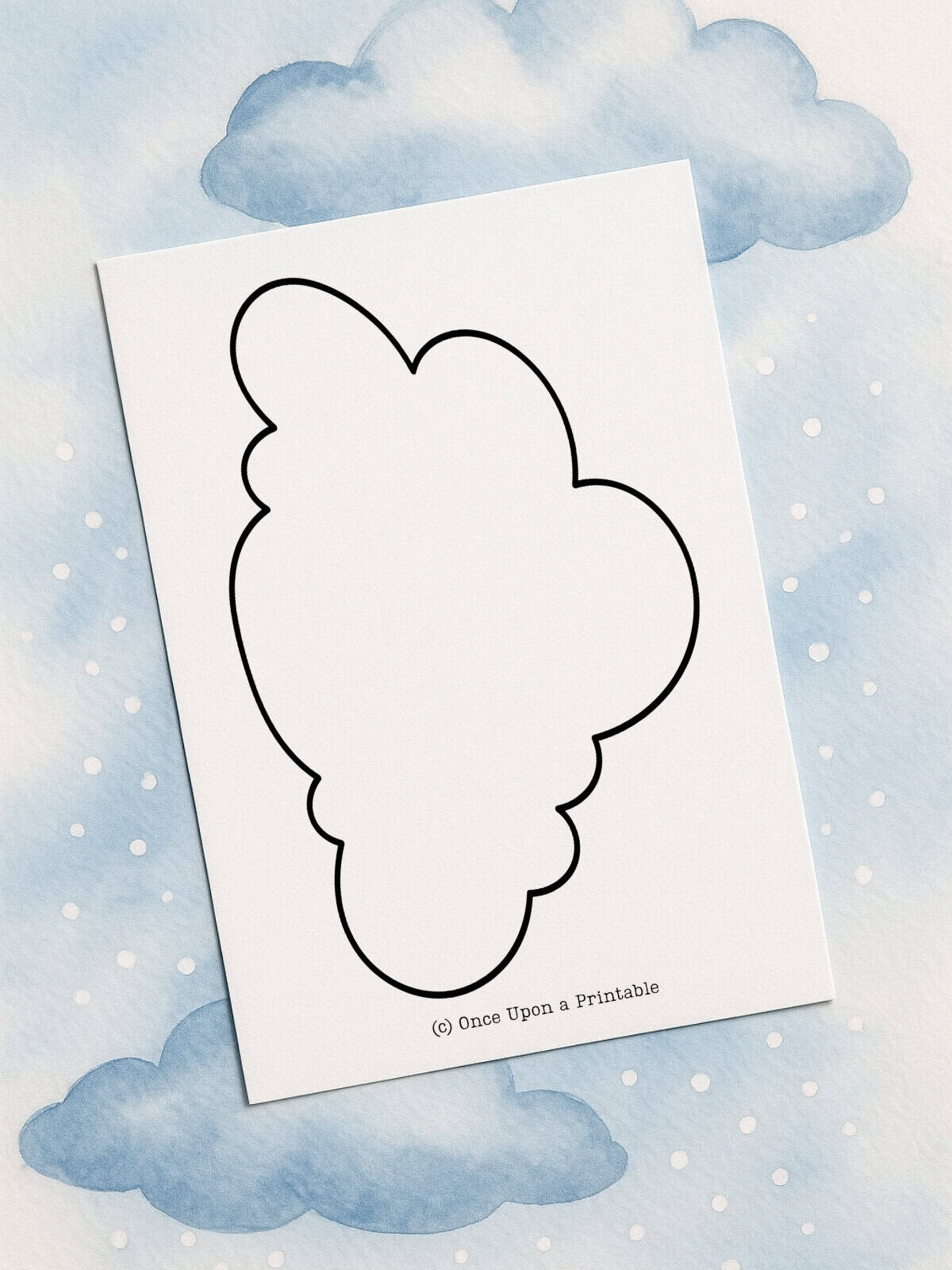 Single cloud template printable.