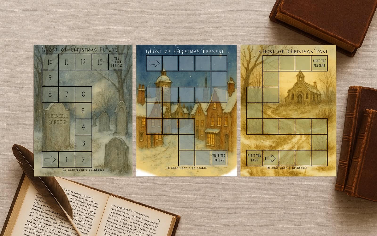 The Three Spirits christmas game for A Christmas Carol.