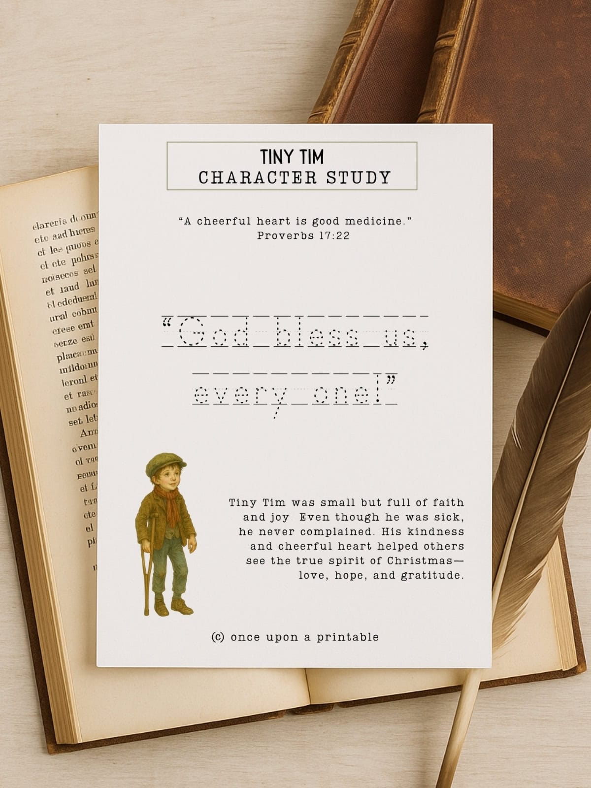 Tiny Tim character study worksheet.