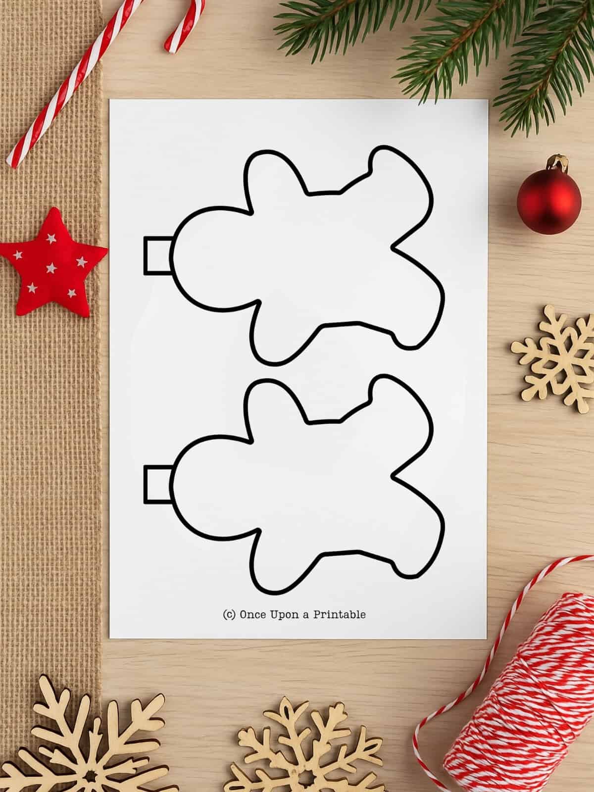 Two christmas gingerbread ornament templates.