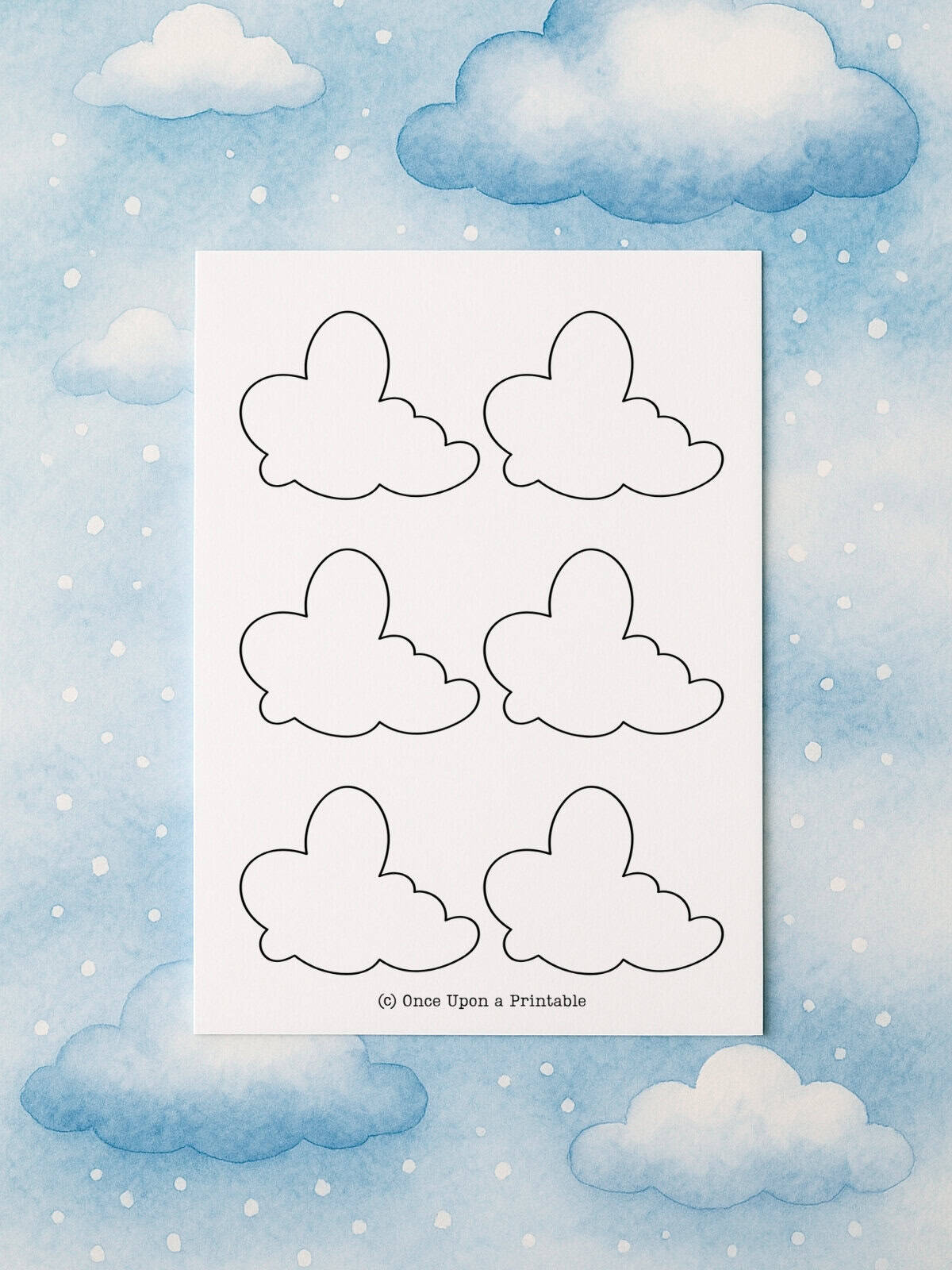Six cloud template printable.