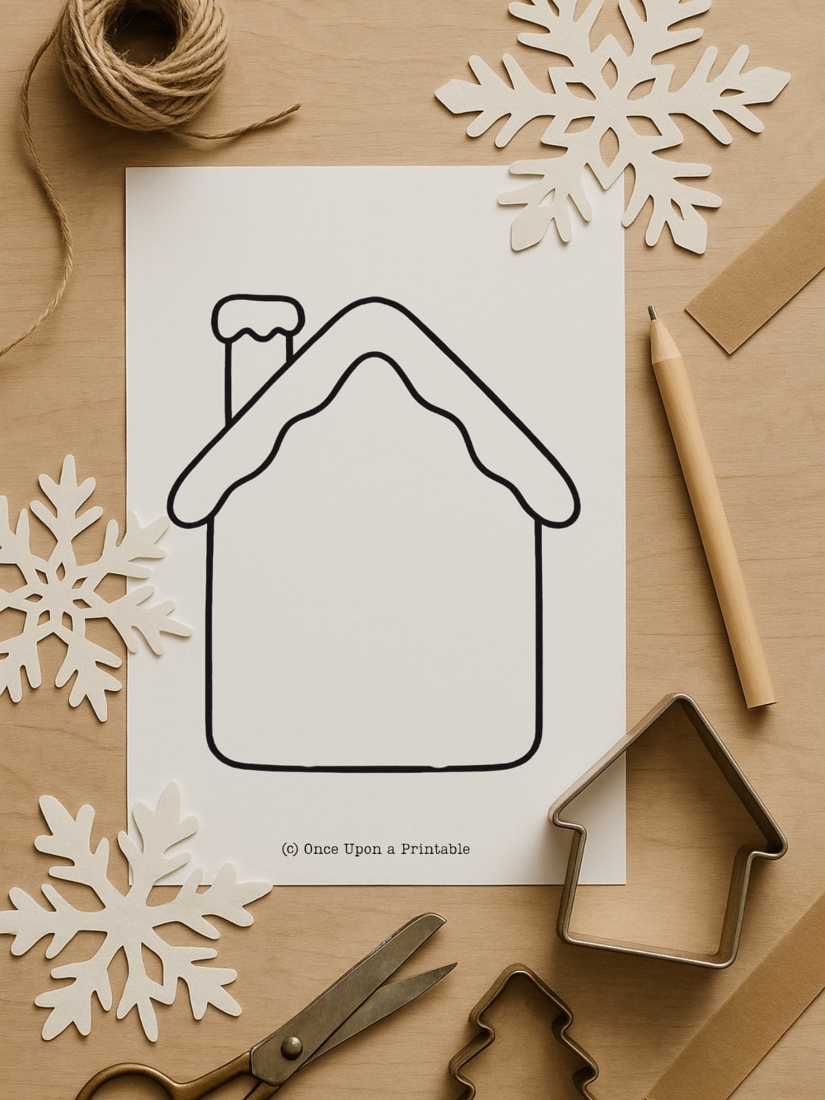 Gingerbread house craft house template.